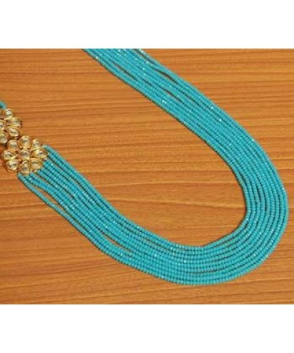 Long Multi Strand Turquoise Colour Necklace , Unique Necklace, Designer Inspired Turquoise Colour Necklace, Multi Strand | Save 33% - Rajasthan Living 3