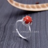 925 Sterling Silver Natural Red Coral Ring, Handmade Carved Silver, Valentine’s Day Gift for Man’s, Round Shape Natural Coral, Customised | Save 33% - Rajasthan Living 8