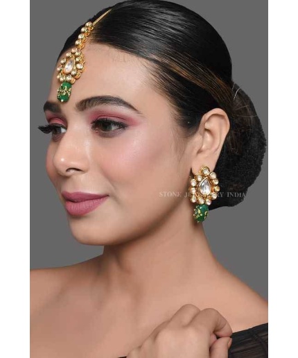 Kundan Tikka and Earrings Set /pearl Mang Tikka Set/ Pearl Tikka Earrings Set/kundan Tikka Set/indian Jewelry/ Indian Wedding Jewelry/tika | Save 33% - Rajasthan Living