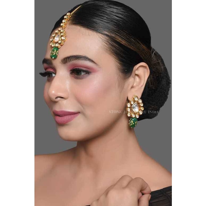 Kundan Tikka and Earrings Set /pearl Mang Tikka Set/ Pearl Tikka Earrings Set/kundan Tikka Set/indian Jewelry/ Indian Wedding Jewelry/tika | Save 33% - Rajasthan Living 5