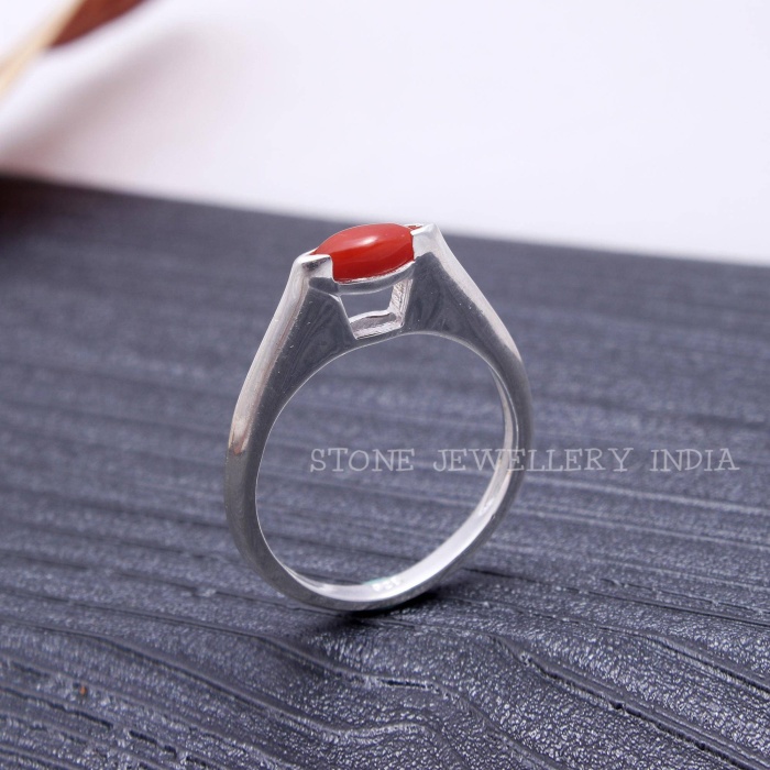 Natural Red Coral Ring, 925 Sterling Silver, Marquise Ring, Boho Ring, Coral Ring, Gemstone Ring, Statement Ring, Silver Ring, Women Rings | Save 33% - Rajasthan Living 6