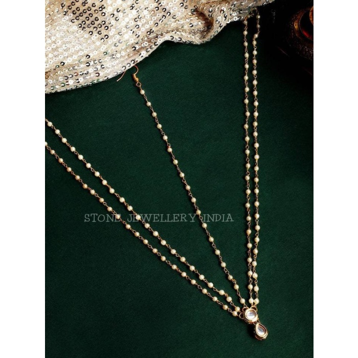 Kundan and Pearl Gold Plated Head Band/mathapatti/ Kundan Mathapatti/indian Bridal Jewelry/wedding Jewelry/pakistani Mathapatti/ Seesh Phool | Save 33% - Rajasthan Living 5