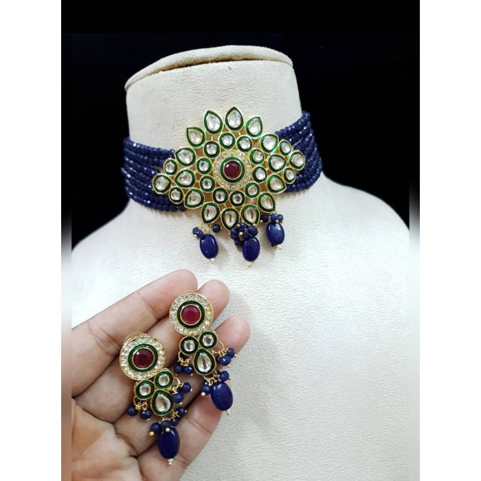 Indian Kundan Choker/ Indian Jewelry/ Indian Necklace/ Indian Choker/ Indian Wedding Necklace Set/ Kundan Choker/ Flower Necklace/ Diwali | Save 33% - Rajasthan Living 9