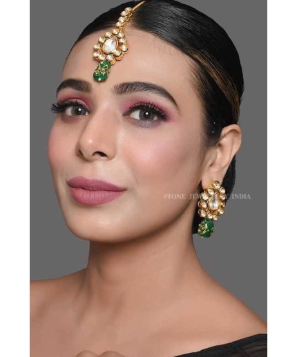 Kundan Tikka and Earrings Set /pearl Mang Tikka Set/ Pearl Tikka Earrings Set/kundan Tikka Set/indian Jewelry/ Indian Wedding Jewelry/tika | Save 33% - Rajasthan Living 3
