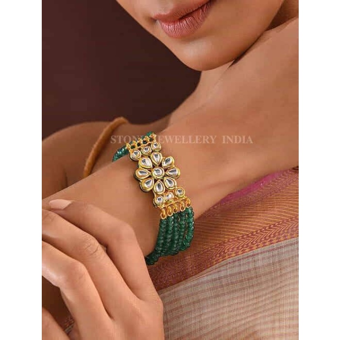 Kundan Bracelet/ Polki Haath phool /hath panja/ Adjustable Bracelet/ finger bracelet /Indian Bridal Jewellery/ hand harness /Dulhan barclet