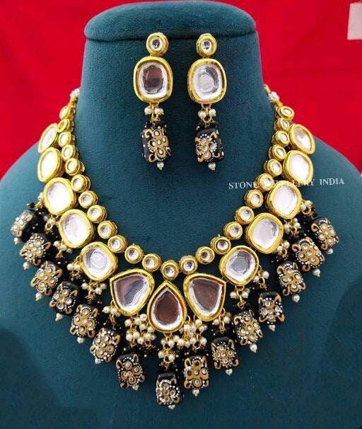 Heavy Meenakari Jadau Kundan Handmade Kundan Bridal Choker Set, Tanjore Semiprecious Stone Kundan Necklace, Customizable Indian Jewelry Set | Save 33% - Rajasthan Living 22