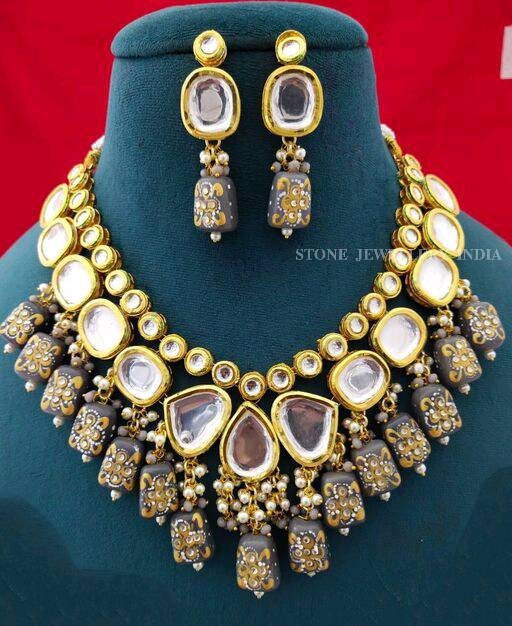 Heavy Meenakari Jadau Kundan Handmade Kundan Bridal Choker Set, Tanjore Semiprecious Stone Kundan Necklace, Customizable Indian Jewelry Set | Save 33% - Rajasthan Living 18