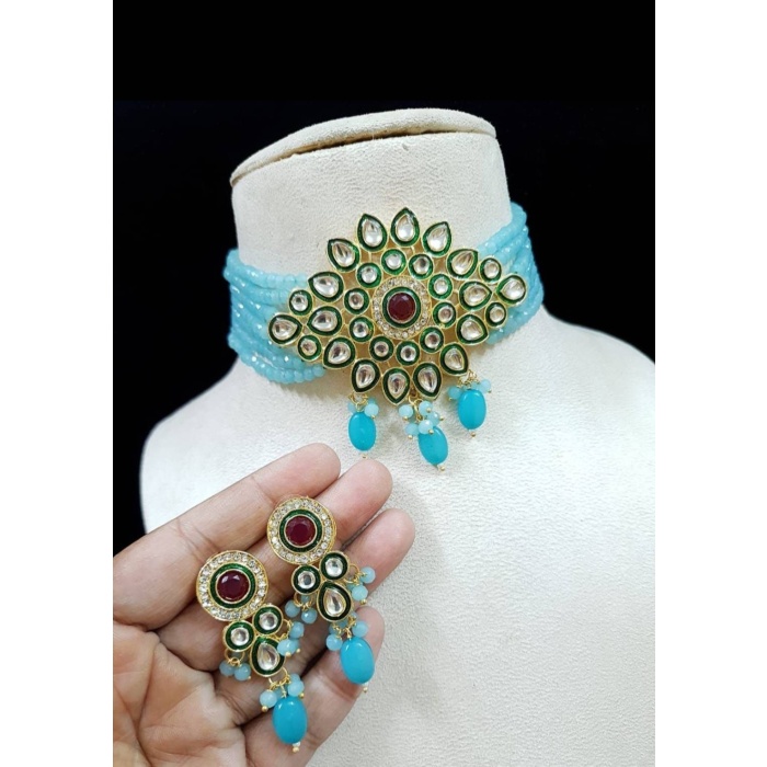 Indian Kundan Choker/ Indian Jewelry/ Indian Necklace/ Indian Choker/ Indian Wedding Necklace Set/ Kundan Choker/ Flower Necklace/ Diwali | Save 33% - Rajasthan Living 10