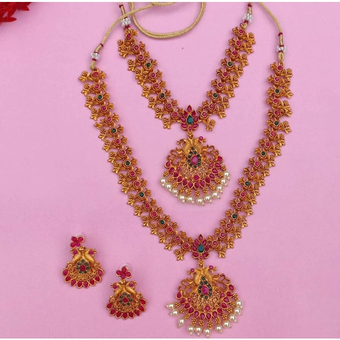 Beautiful Traditional Gold-plated Tample Jewellery Set /indian Women Jewellery Gold Plated Fashion Jewelry / Wedding Wear Bridal Set | Save 33% - Rajasthan Living 6