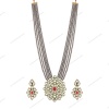 Long Polki Necklace – Pakistani Jewelry – Kundan Necklace Set W/earrings – Indian Wedding Bridal Jewelry – Semiprecious Gray Beaded Necklace | Save 33% - Rajasthan Living 11