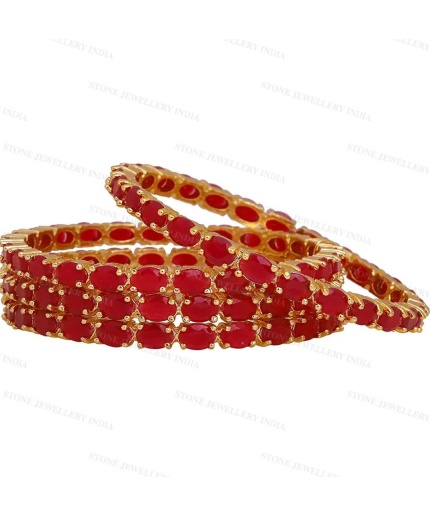 Beautiful Gold Plated Ruby Stone Bangles -wedding Bridal Jewelry -bridesmaid Gift -designer Pearl Bangles -indian Ethnic Bangle | Save 33% - Rajasthan Living 3