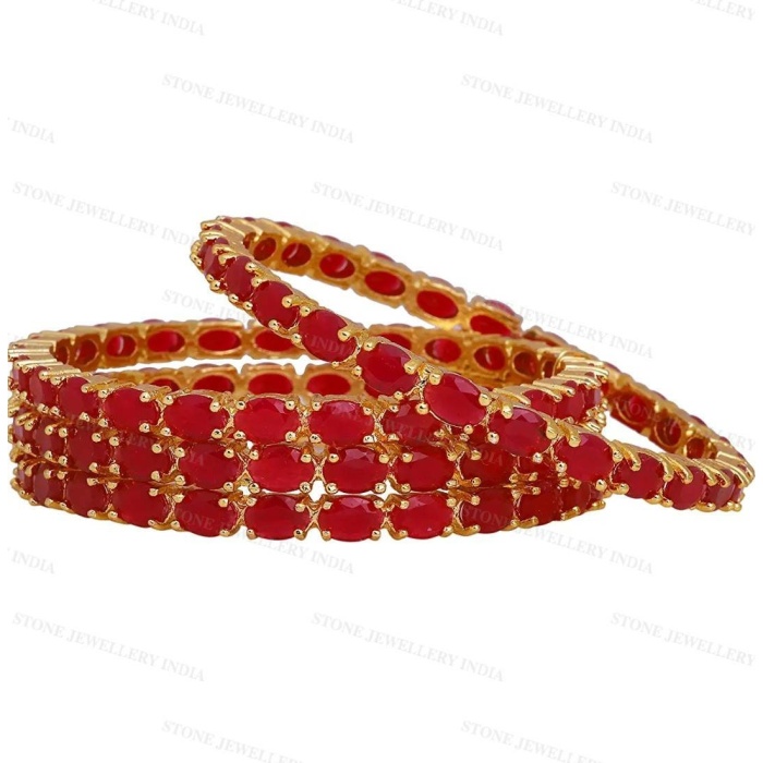 Beautiful Gold Plated Ruby Stone Bangles -wedding Bridal Jewelry -bridesmaid Gift -designer Pearl Bangles -indian Ethnic Bangle | Save 33% - Rajasthan Living 6