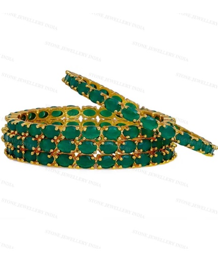 Beautiful Gold Plated Emerald Green Stone Bangles -Wedding Bridal Jewelry -Bridesmaid Gift -Designer Pearl Bangles -Indian Ethnic Bangle | Save 33% - Rajasthan Living