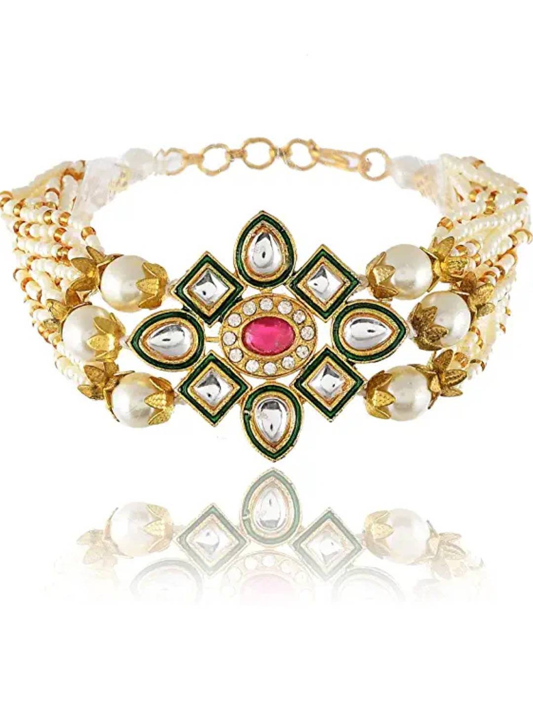 Kundan Bracelet/ Polki Haath phool /hath panja/ Adjustable Bracelet/ finger bracelet /Indian Bridal Jewellery/ hand harness /Dulhan barclet