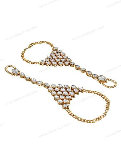 Kundan Bracelet/ Polki Haath Phool /hath Panja/ Adjustable Bracelet/ Finger Bracelet /indian Bridal Jewellery/ Hand Harness /dulhan Barclet | Save 33% - Rajasthan Living 14