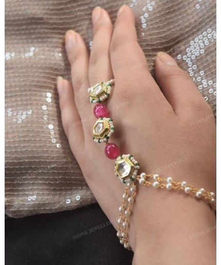 Kundan Bracelet/ Polki Haath Phool /Hath Panja/ Adjustable Bracelet/ Finger Bracelet /Indian Bridal Jewellery/ Hand Harness /Dulhan Barclet | Save 33% - Rajasthan Living