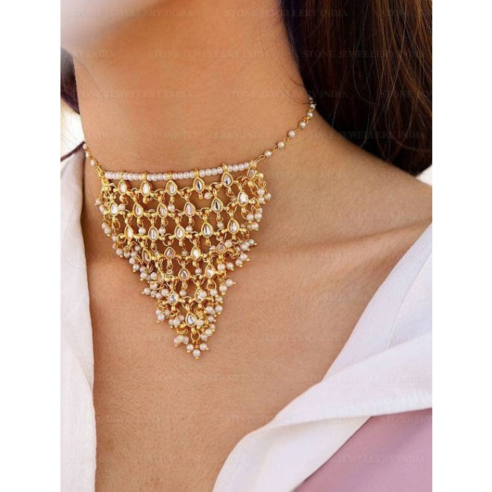 Kundan Necklace/ Indian Jewelry/ High Quality Jewelry Set, Bridal Aad Wedding Set, Bollywood Jewelry,Rajputi Jewelry. Gold Plated Fashion | Save 33% - Rajasthan Living 5