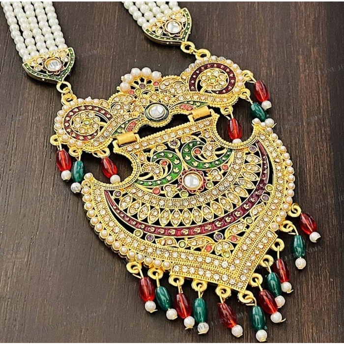 Long Navratan Mala Rani Haar Set/ Indian Pakistani Shaadi Wedding Bridal Jewelry/ Sabyasachi Inspirational/ Bollywood / Muslim Fashion | Save 33% - Rajasthan Living 6