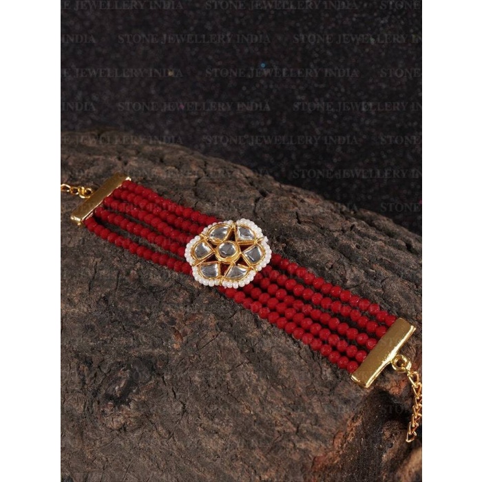 Kundan Bracelet/ Polki Haath Phool /hath Panja/ Adjustable Bracelet/ Finger Bracelet /Indian Bridal Jewellery/ Hand Harness /Flower Bracelet | Save 33% - Rajasthan Living 5