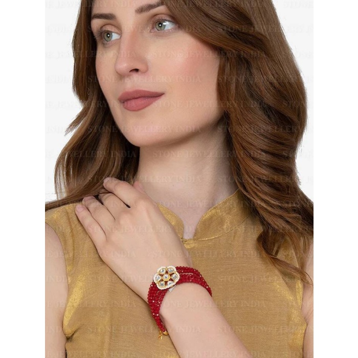 Kundan Bracelet/ Polki Haath Phool /hath Panja/ Adjustable Bracelet/ Finger Bracelet /Indian Bridal Jewellery/ Hand Harness /Flower Bracelet | Save 33% - Rajasthan Living 6