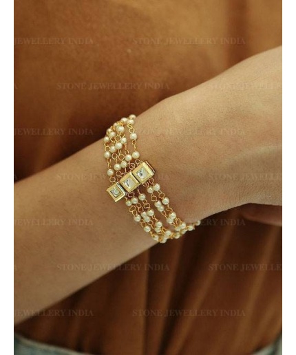 Kundan Bracelet/ Polki Haath Phool /hath Panja/ Adjustable Bracelet/ Finger Bracelet /indian Bridal Jewellery/ Hand Harness /Dulhan Barclet | Save 33% - Rajasthan Living 3