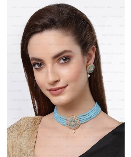 Indian Jewelry,kundan Choker Necklace,Wedding Jewelry,Indian Choker,Indian Kundan Necklace Set,American Diamond cz Choker With Earrings | Save 33% - Rajasthan Living 7