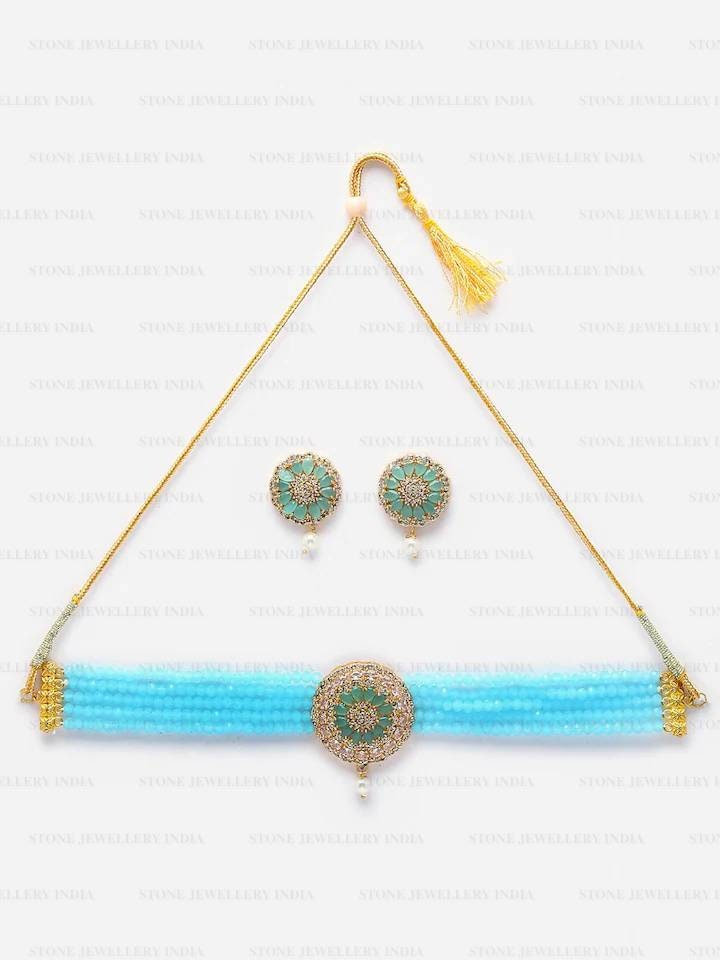 Indian Jewelry,kundan Choker Necklace,Wedding Jewelry,Indian Choker,Indian Kundan Necklace Set,American Diamond cz Choker With Earrings | Save 33% - Rajasthan Living 14