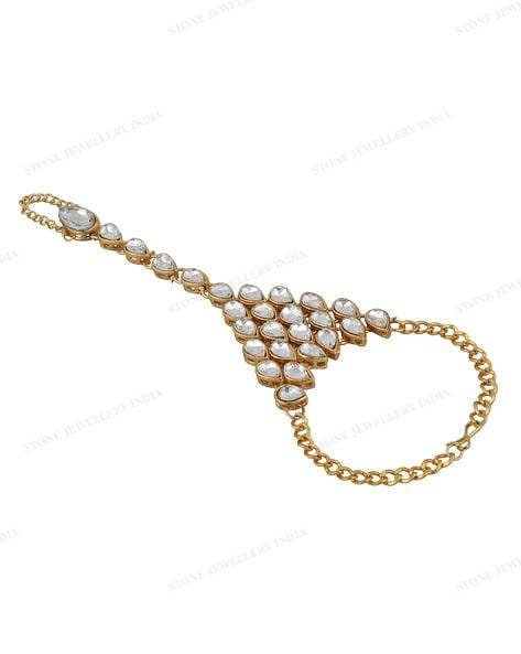 Kundan Bracelet/ Polki Haath Phool /hath Panja/ Adjustable Bracelet/ Finger Bracelet /indian Bridal Jewellery/ Hand Harness /dulhan Barclet | Save 33% - Rajasthan Living 13