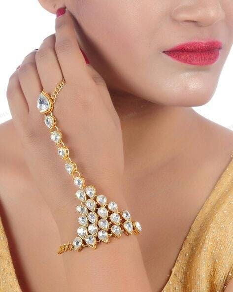 Kundan Bracelet/ Polki Haath Phool /hath Panja/ Adjustable Bracelet/ Finger Bracelet /indian Bridal Jewellery/ Hand Harness /dulhan Barclet | Save 33% - Rajasthan Living 10