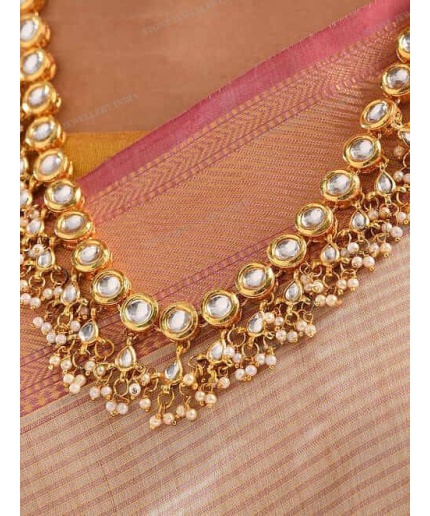 Long Kundan Polki Necklace- Pakistani Jewelry- Kundan Necklace Set W/earring-indian Wedding Bridal Jewelry Semiprecious Onyx Beaded Necklace | Save 33% - Rajasthan Living 7