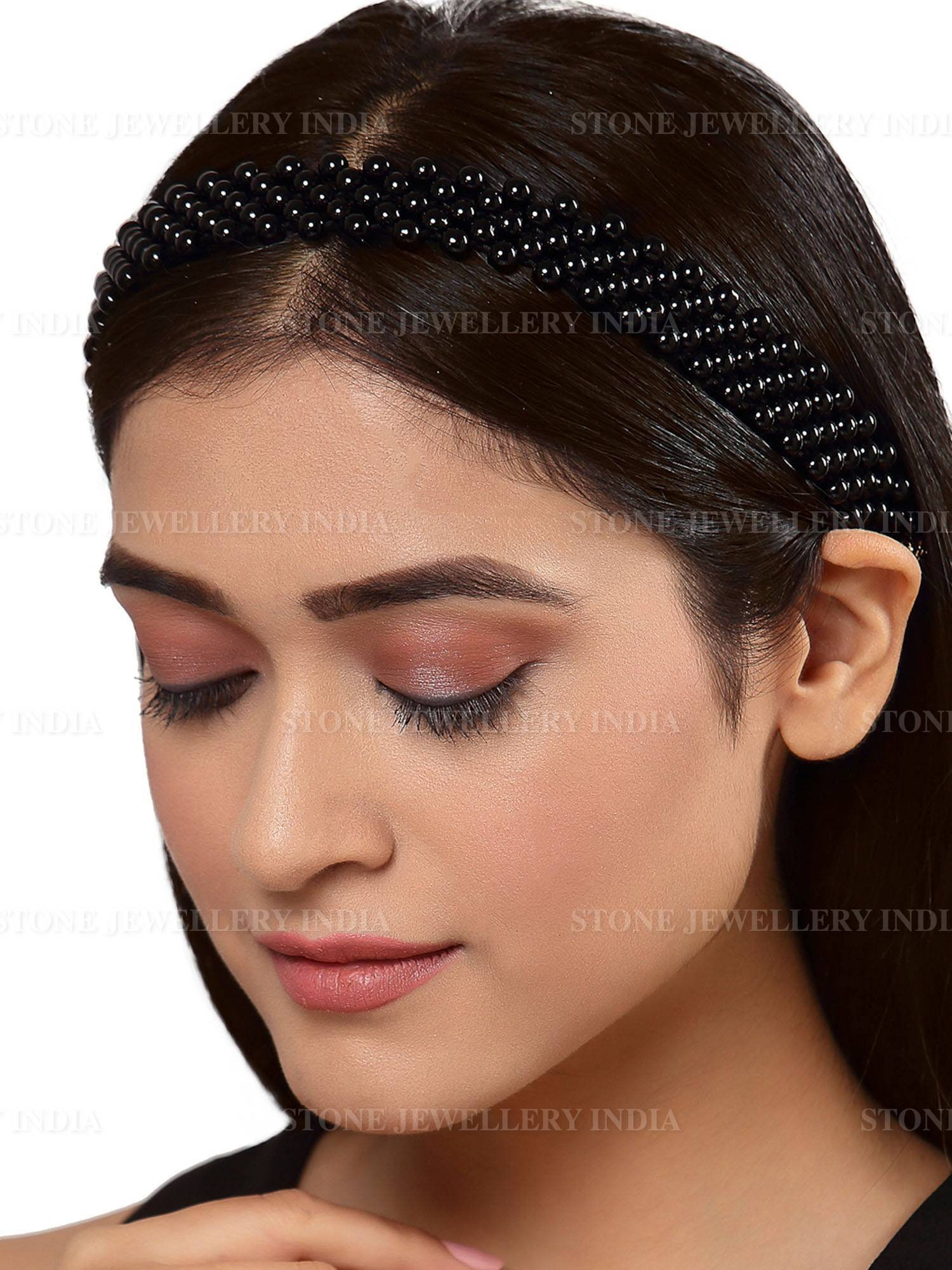 Handcrafted Black Beaded Hairband for Girls | Save 33% - Rajasthan Living 9