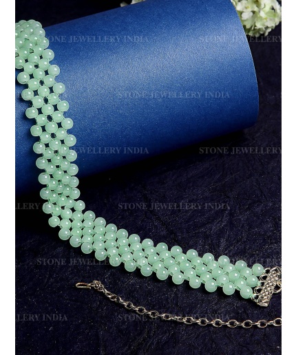 Handcrafted Mint Green Beaded Hairband for Girls | Save 33% - Rajasthan Living 3