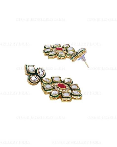 Long Polki Necklace – Pakistani Jewelry – Kundan Necklace Set W/earrings – Indian Wedding Bridal Jewelry – Semiprecious Gray Beaded Necklace | Save 33% - Rajasthan Living 18