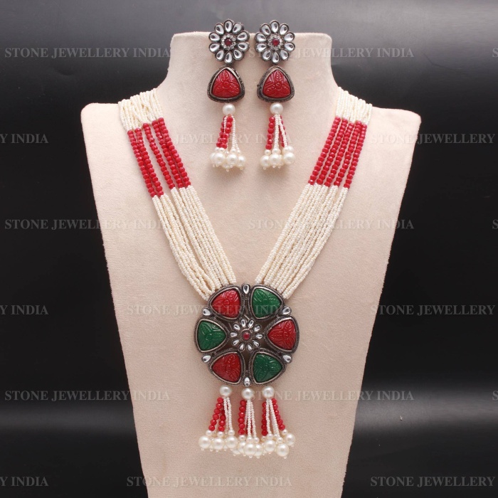 Long Multicolor Polki Mala Necklace/indian Long Necklace/Pakistani Jewelry/Necklace Mala/Indian/Punjabi Jewelry/Indian Wedding/Rani Haar | Save 33% - Rajasthan Living 5