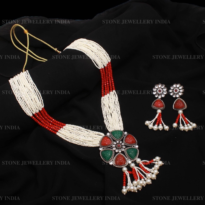 Long Multicolor Polki Mala Necklace/indian Long Necklace/Pakistani Jewelry/Necklace Mala/Indian/Punjabi Jewelry/Indian Wedding/Rani Haar | Save 33% - Rajasthan Living 6