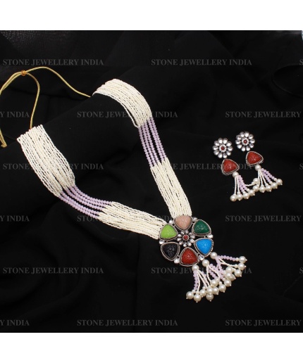 Long Multicolor Polki Mala Necklace/Indian Long Necklace/Pakistani Jewelry/Necklace Mala/Indian/Punjabi Jewelry/Indian Wedding/Rani Haar | Save 33% - Rajasthan Living 3