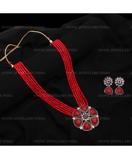 Long Red Polki Mala Necklace/Indian Long Necklace/Pakistani Jewelry/Necklace Mala/Indian/Punjabi Jewelry/Indian Wedding/Rani Haar | Save 33% - Rajasthan Living 3