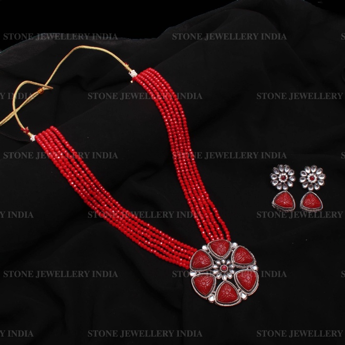 Long Red Polki Mala Necklace/Indian Long Necklace/Pakistani Jewelry/Necklace Mala/Indian/Punjabi Jewelry/Indian Wedding/Rani Haar | Save 33% - Rajasthan Living 6