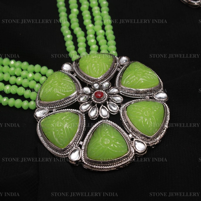 Long Green Polki Mala Necklace/Indian Long Necklace/Pakistani Jewelry/Necklace Mala/Indian/Punjabi Jewelry/Indian Wedding/Rani Haar | Save 33% - Rajasthan Living 8