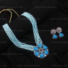 Long Sky Blue Polki Mala Necklace/indian Long Necklace/Pakistani Jewelry/Necklace Mala/Indian/Punjabi Jewelry/Indian Wedding/Rani Haar | Save 33% - Rajasthan Living 12