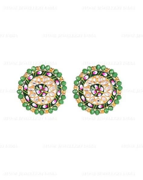 Handmade Flower Panting Round Shape Black Lineing Choker, Indian Choker, Indian Jewellery, Pink Flower Jewellery Meenakari White Choker | Save 33% - Rajasthan Living 14