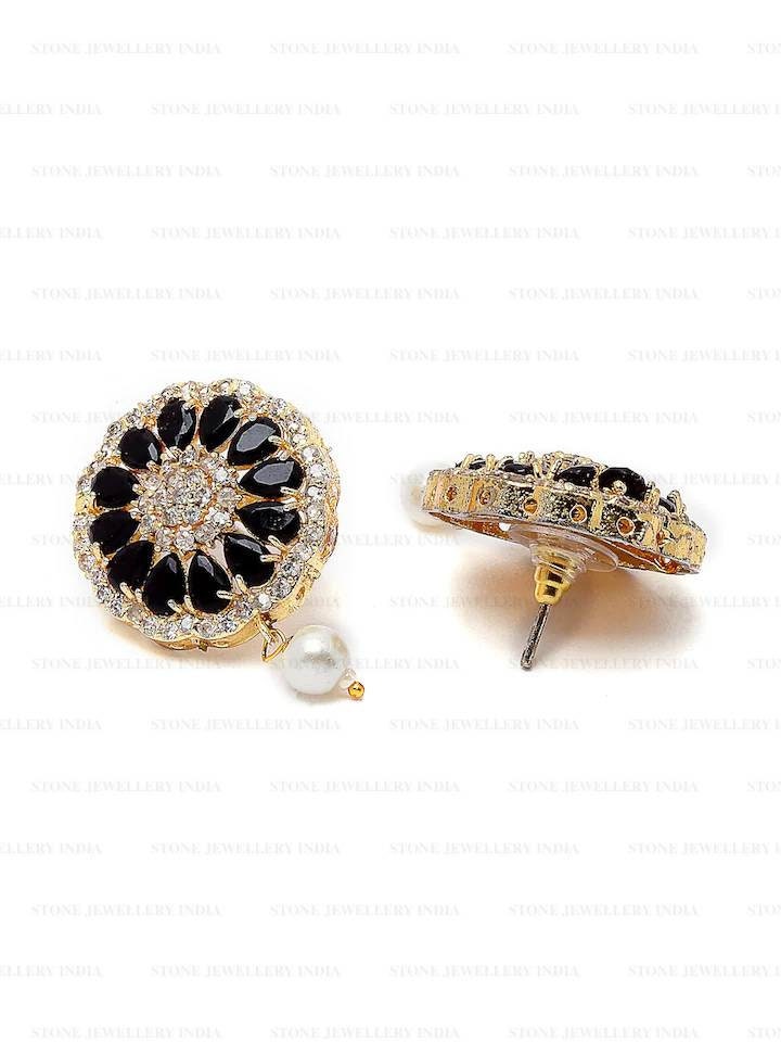 Indian Jewelry,kundan Choker Necklace,Wedding Jewelry,Indian Choker,Indian Kundan Necklace Set,American Diamond Black Choker With Earrings | Save 33% - Rajasthan Living 19