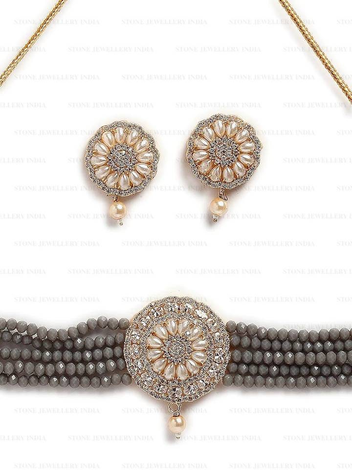 Indian Jewelry,kundan Choker Necklace,Wedding Jewelry,Indian Choker,Indian Kundan Necklace Set,American Diamond cz Choker With Earrings | Save 33% - Rajasthan Living 16