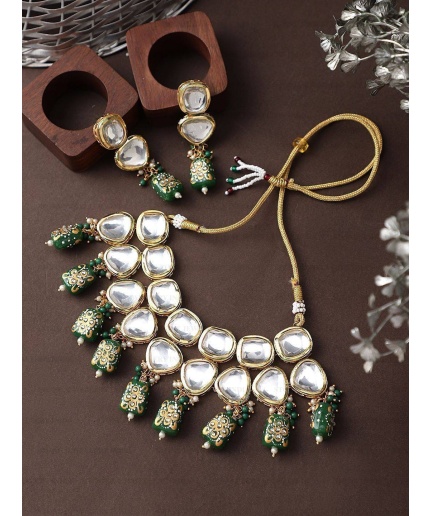 Heavy Meenakari Jadau Kundan Handmade Kundan Bridal Choker Set, Tanjore Semiprecious Stone Kundan Necklace, Customizable Indian Jewelry Set | Save 33% - Rajasthan Living