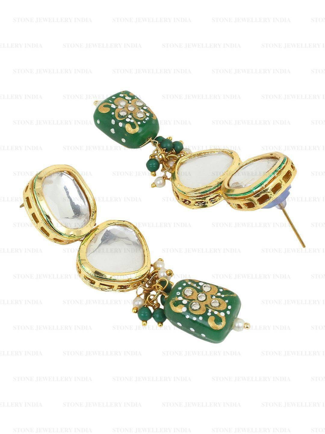 Heavy Meenakari Jadau Kundan Handmade Kundan Bridal Choker Set, Tanjore Semiprecious Stone Kundan Necklace, Customizable Indian Jewelry Set | Save 33% - Rajasthan Living 16