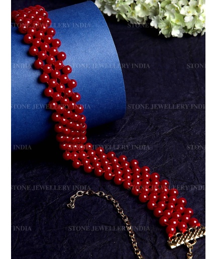 Handcrafted Red Beaded Hairband for Girls | Save 33% - Rajasthan Living 3