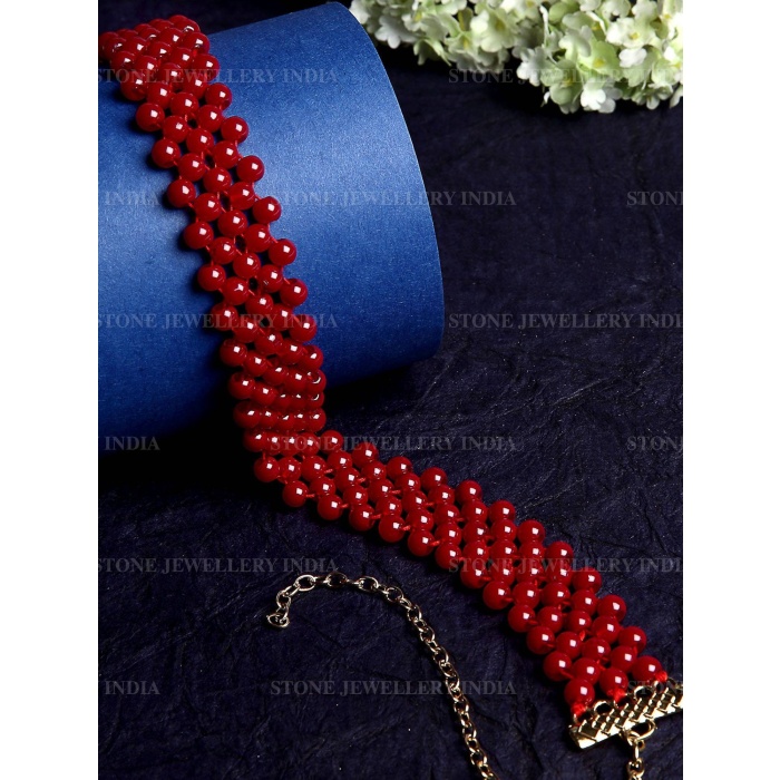 Handcrafted Red Beaded Hairband for Girls | Save 33% - Rajasthan Living 6