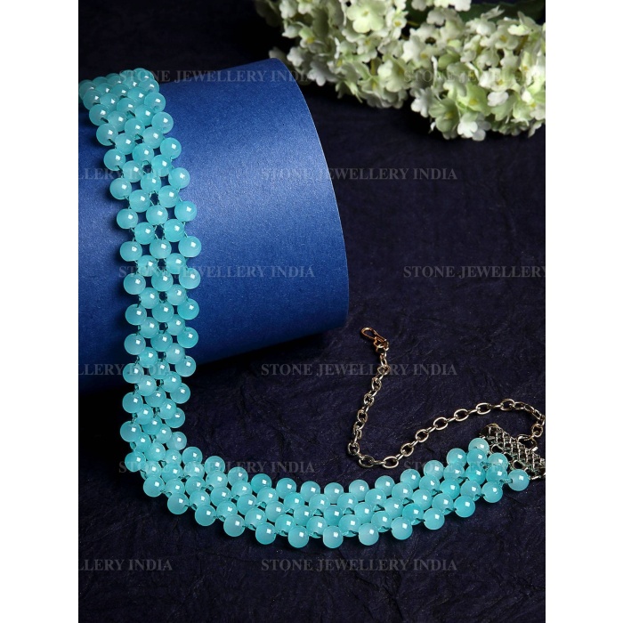 Handcrafted Sky Blue Beaded Hairband for Girls | Save 33% - Rajasthan Living 6