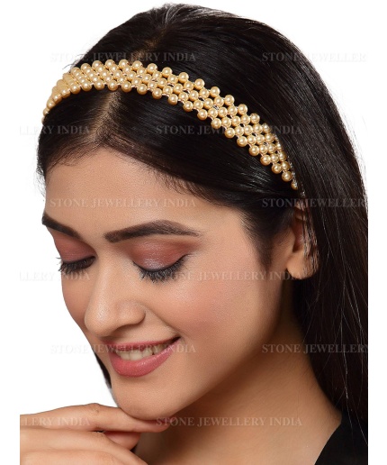 Handcrafted Golden Beaded Hairband for Girls | Save 33% - Rajasthan Living