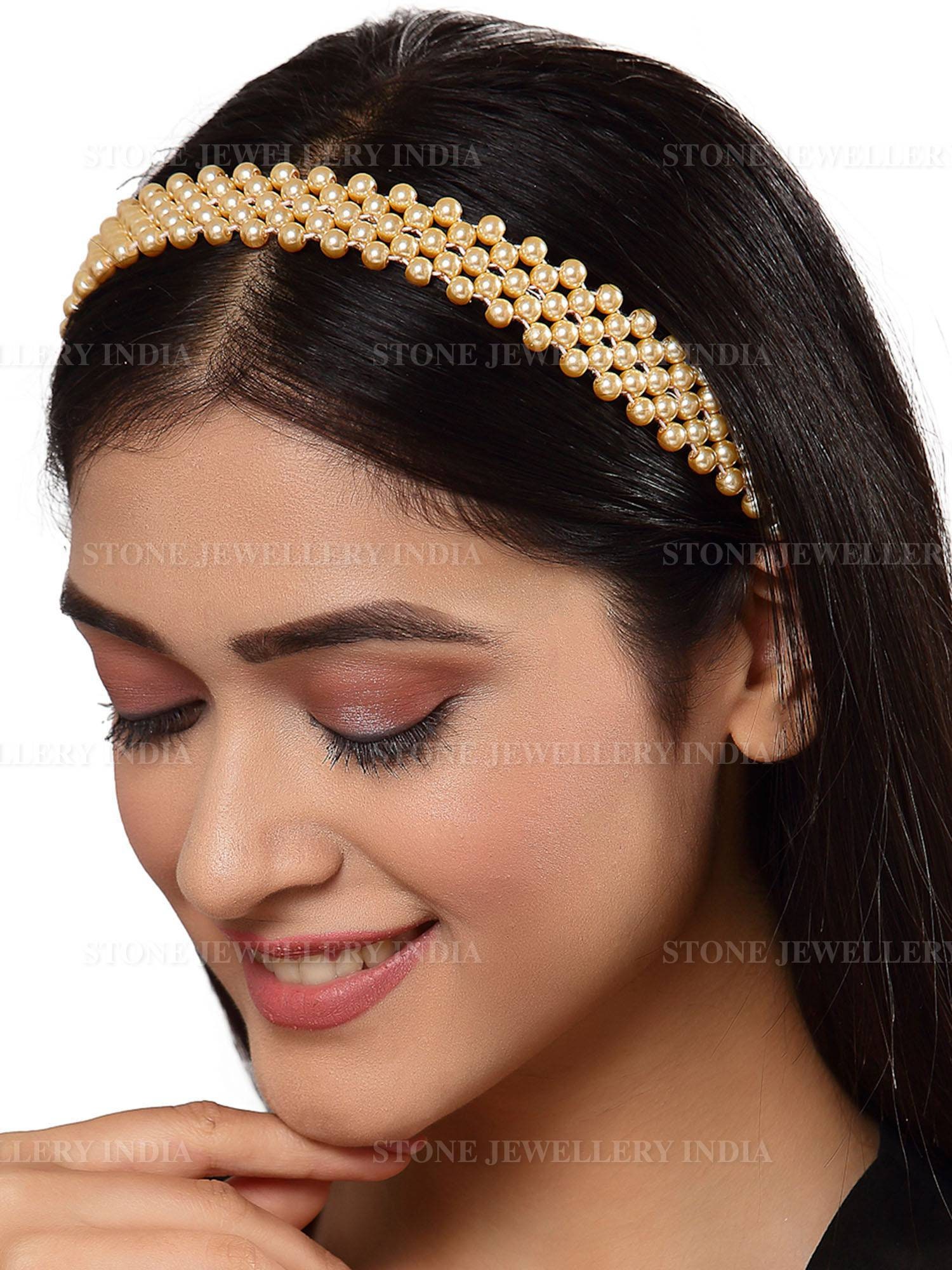 Handcrafted Golden Beaded Hairband for Girls | Save 33% - Rajasthan Living 9
